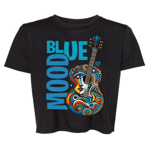 CR Designs Abstract Guitar - Bella + Canvas Ladies' Flowy Cropped T-Shirt  Thumbnail