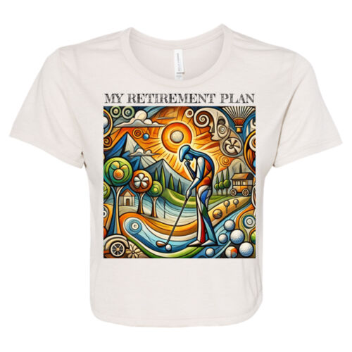 CR Designs Retirement Plan Golf - Bella + Canvas Ladies' Flowy Cropped T-Shirt Thumbnail