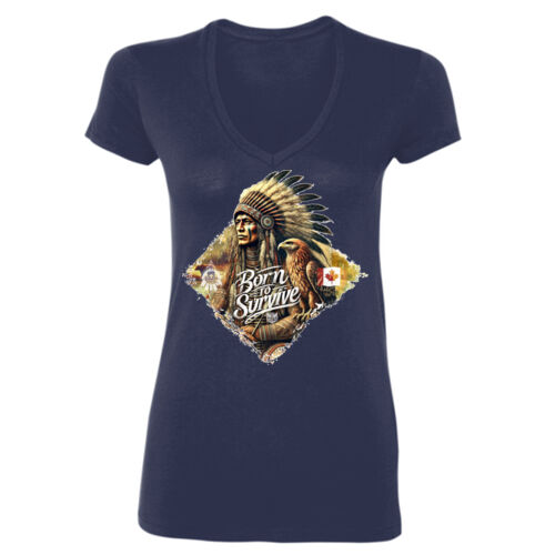 CR Designs Born Survivor - Gildan Softstyle® Women’s V-Neck T-Shirt Thumbnail