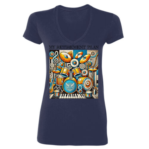 CR Designs Retirement Plan Drums - Gildan Softstyle® Women’s V-Neck T-Shirt Thumbnail