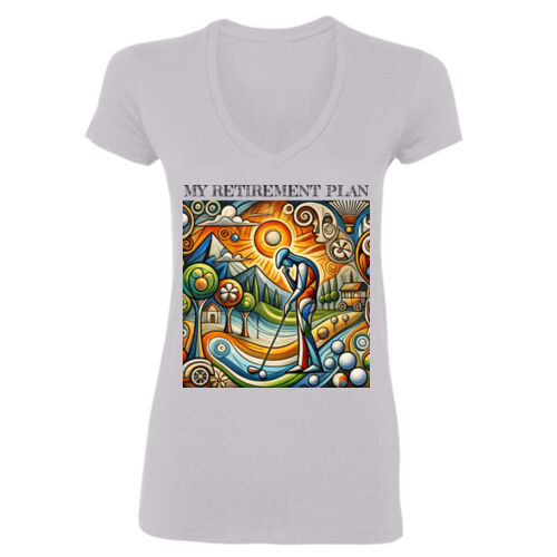 CR Designs Retirement Plan Golf - Gildan Softstyle® Women’s V-Neck T-Shirt Thumbnail