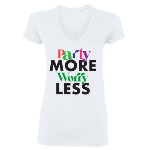 Party More - Gildan Softstyle® Women’s V-Neck T-Shirt Thumbnail